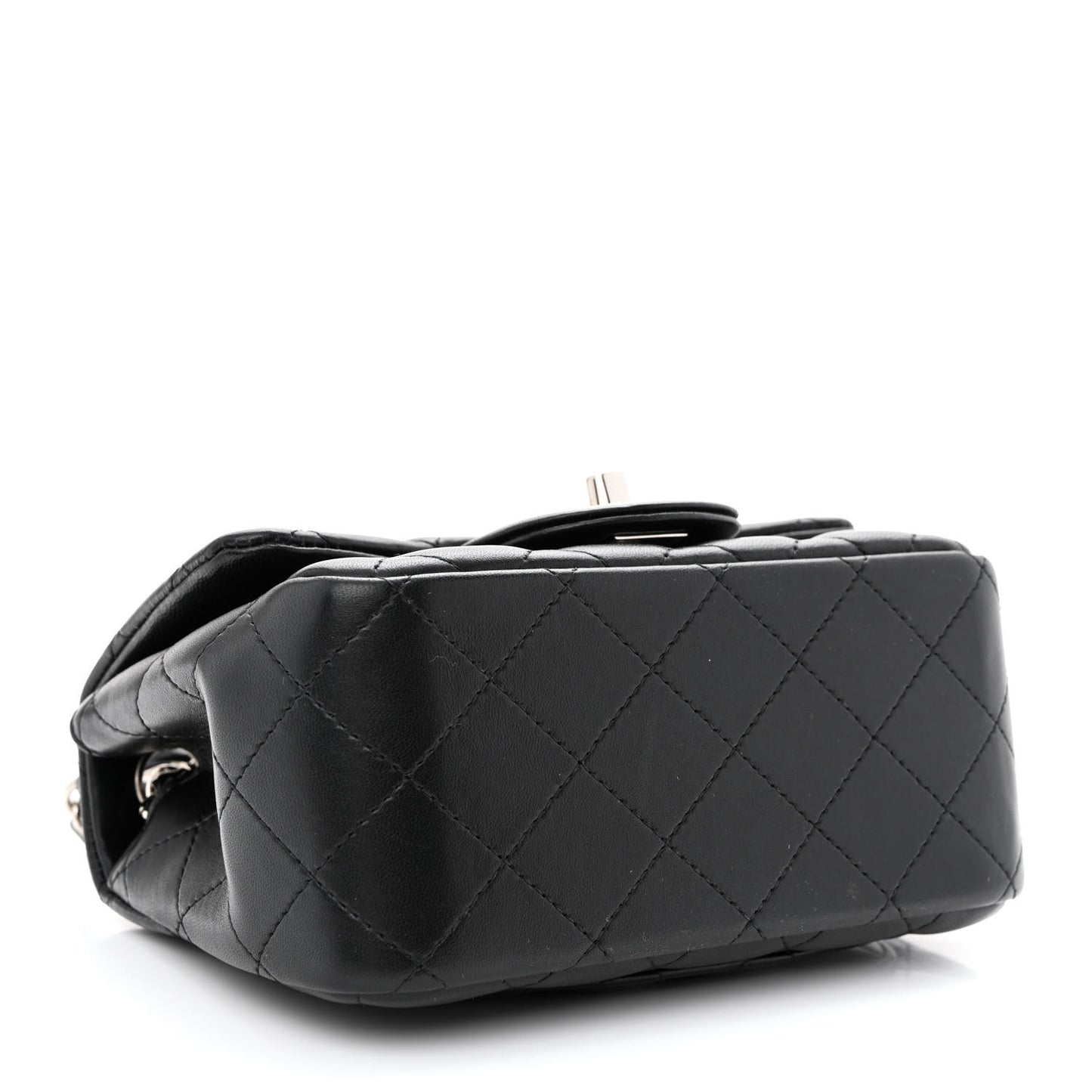 Lambskin Quilted Mini Square Flap Black