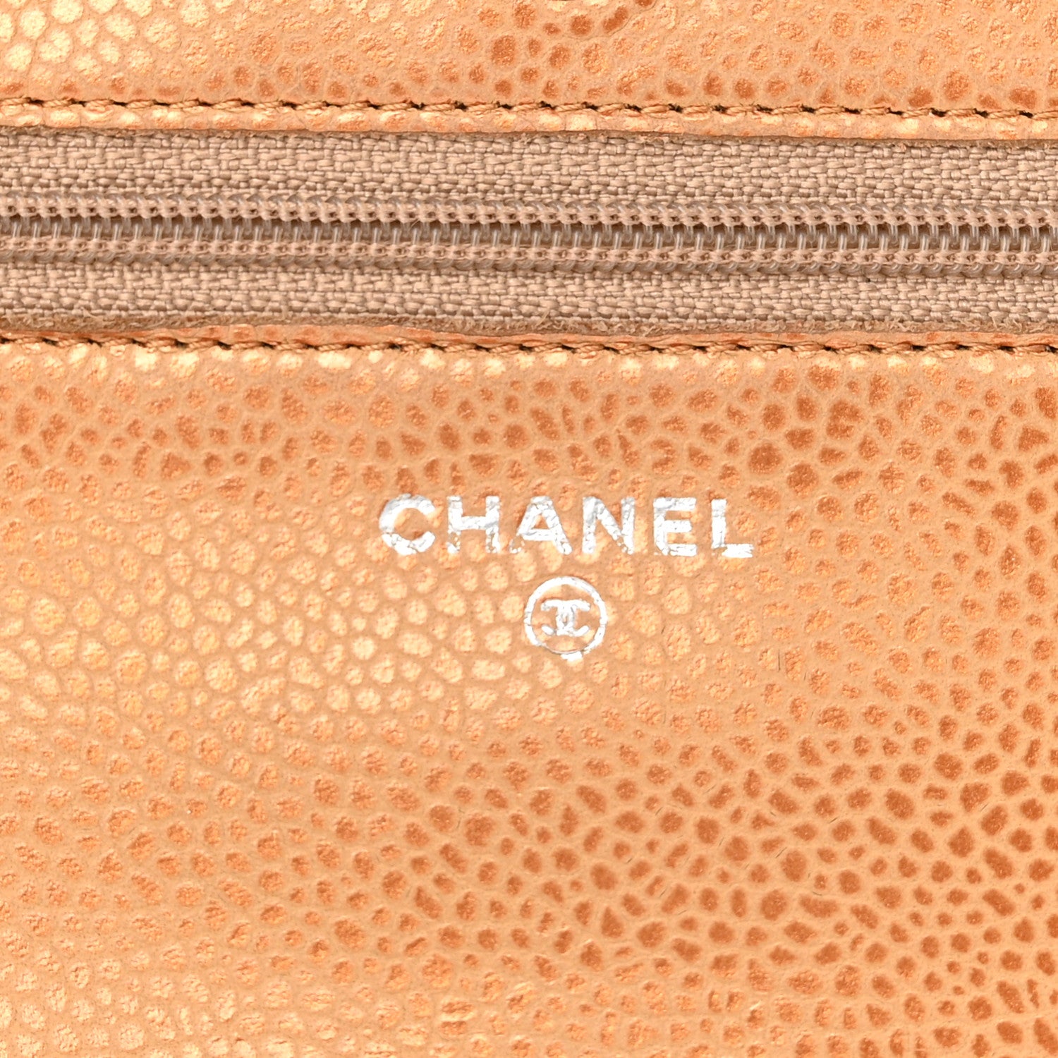 Chanel Metallic Caviar Quilted Wallet On Chain WOC Copper 6 of 12