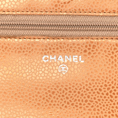 Chanel Metallic Caviar Quilted Wallet On Chain WOC Copper 6 of 12