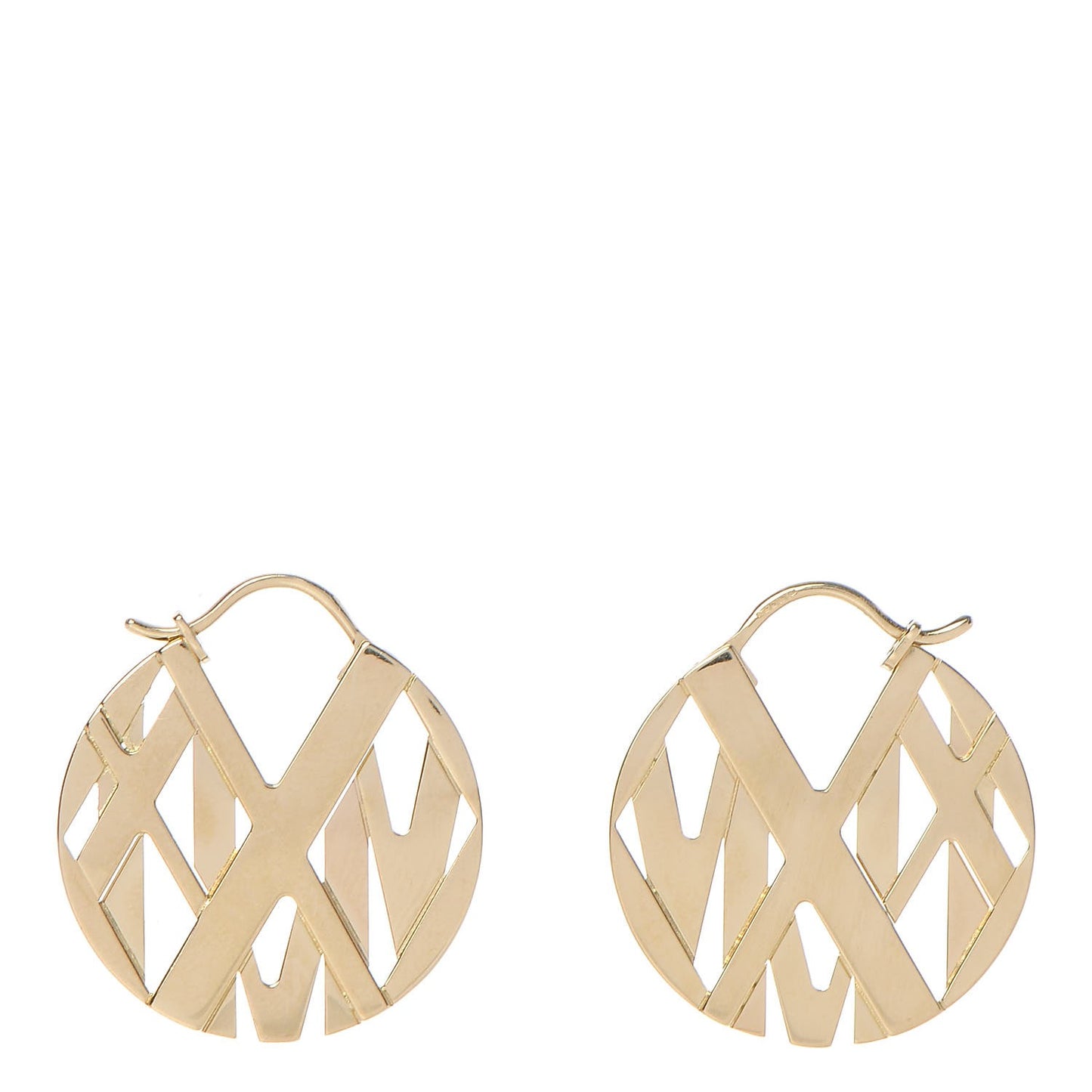 18K Yellow Gold Round Atlas Earrings