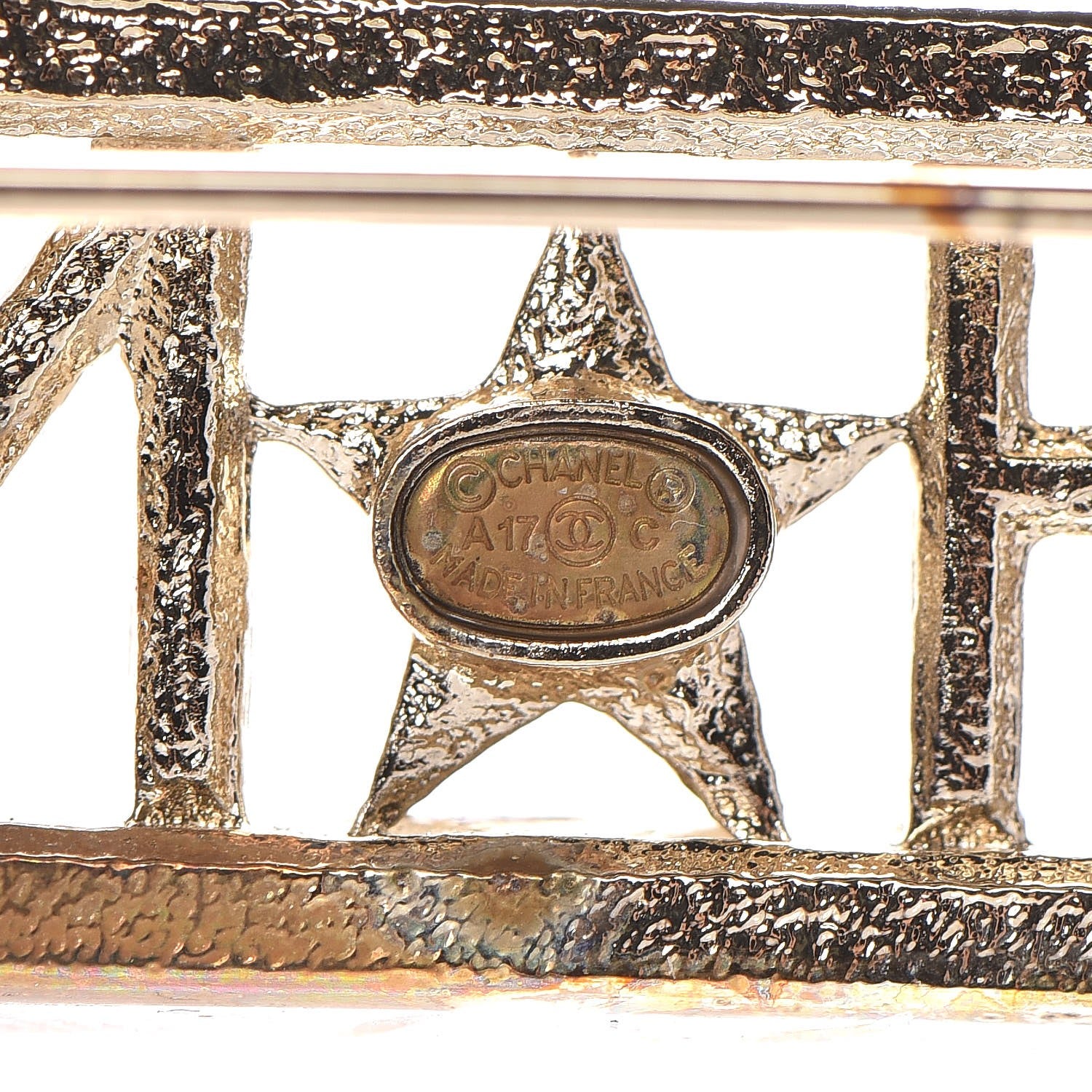 Chanel Baguette Crystal Star Logo Brooch Gold 3 of 5