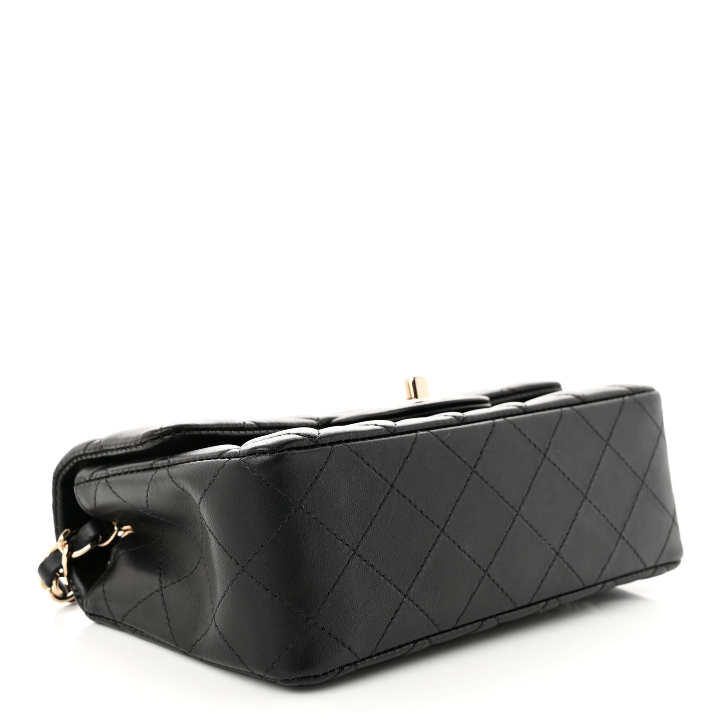 Lambskin Quilted Mini Rectangular Flap Black