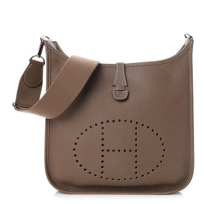 Hermes Taurillon Clemence Evelyne III PM Etoupe 1 of 8