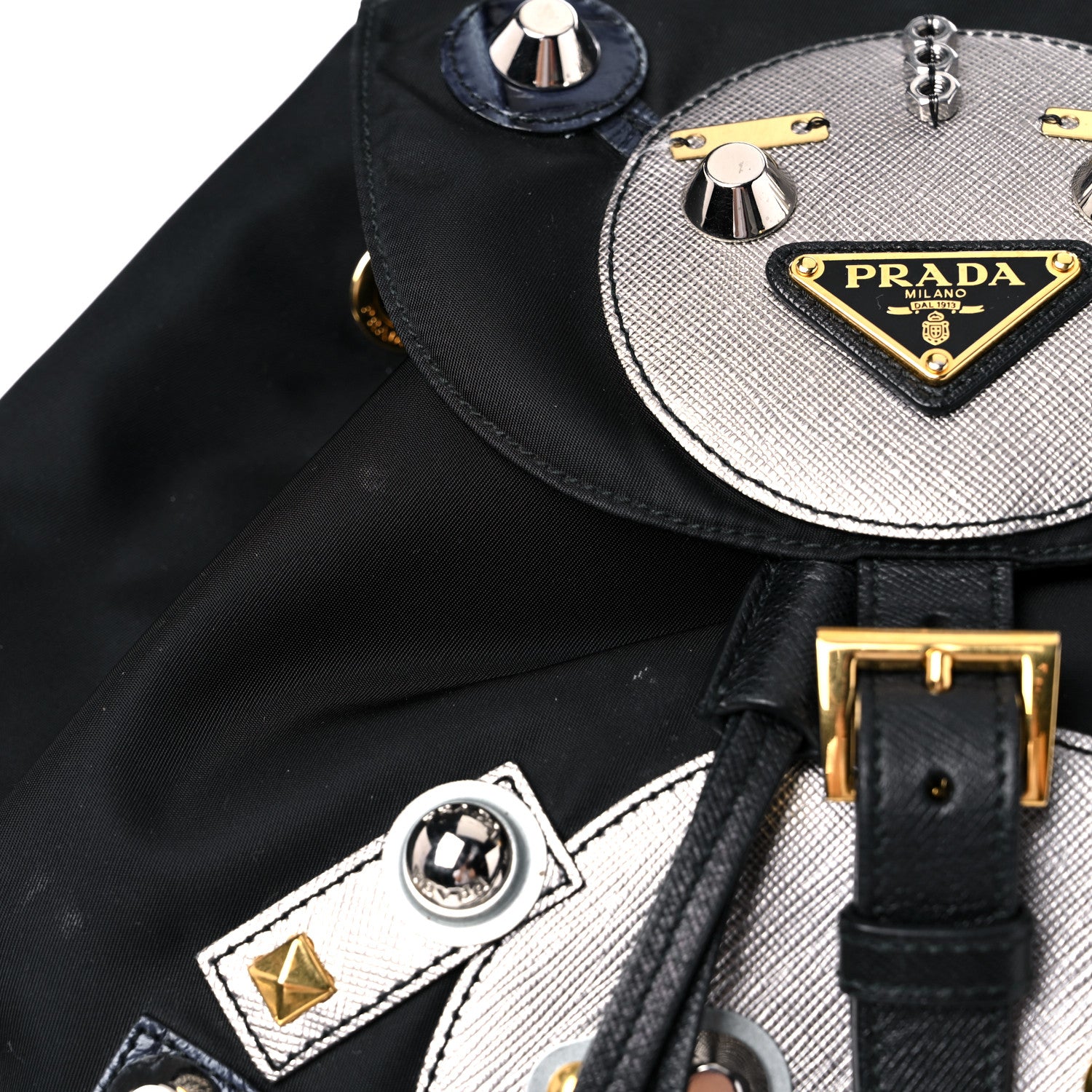Prada Tessuto Nylon Robot Backpack Black Multicolor 10 of 12