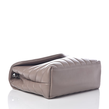 Saint Laurent Calfskin Y Quilted Monogram Small Loulou Chain Satchel Taupe Sable 4 of 9