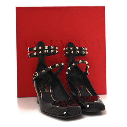 Valentino Garavani Patent Rockstud Ankle Strap Mary Jane Pumps 36 Black 9 of 9
