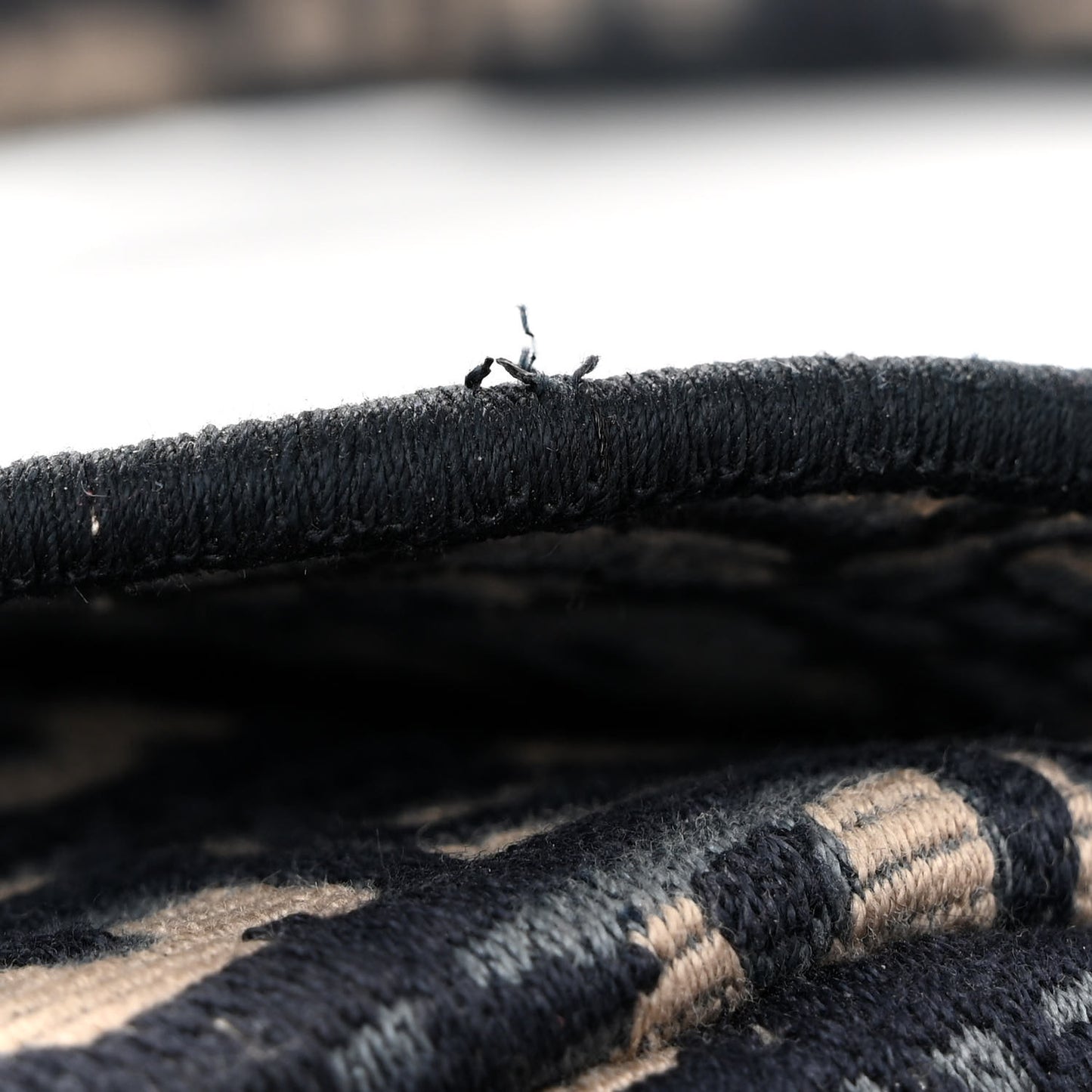 Oblique Embroidered Saddle Bag Blue