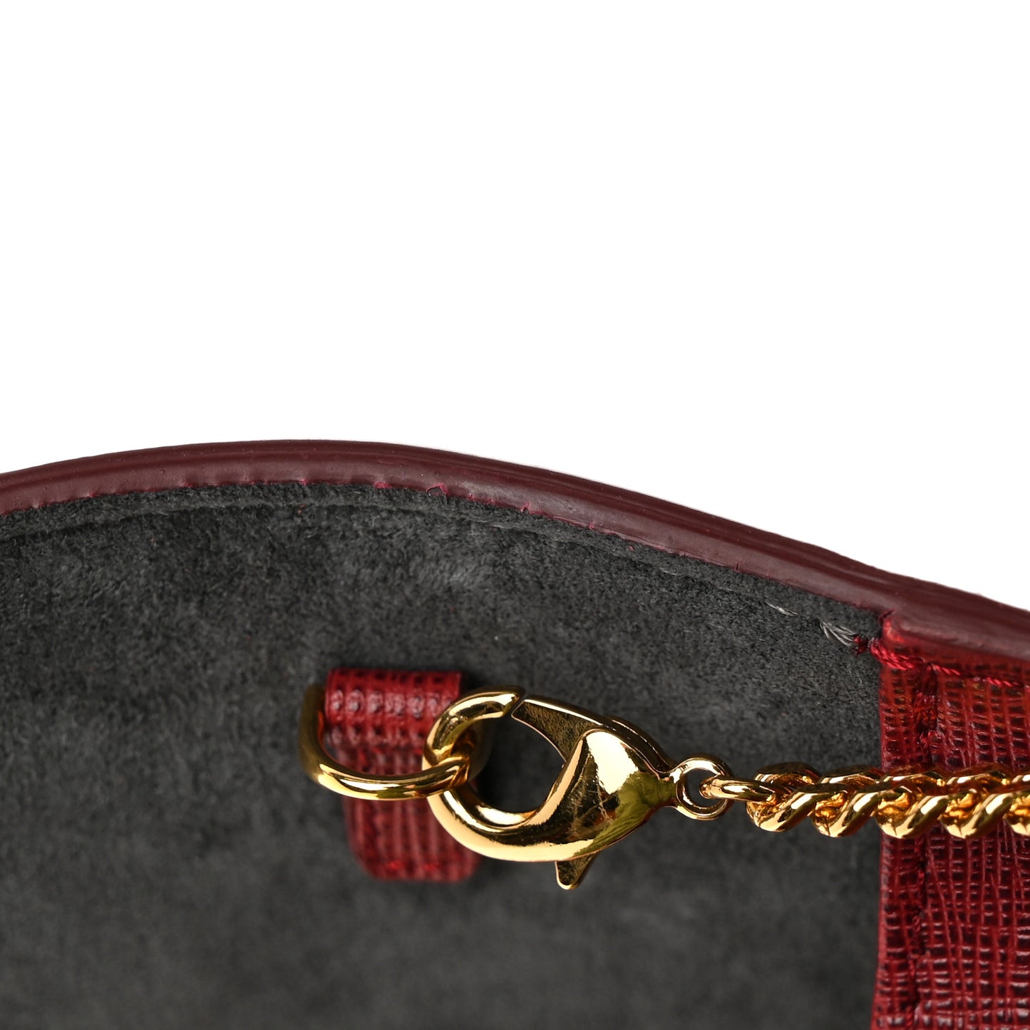 Vitello Elite Crystal Fendi Loves Monster Eyes Tube Wallet on Chain Rosso Scuro Multicolor