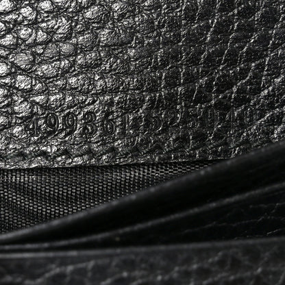 Gucci Pebbled Calfskin Butterfly Card Case Black 7 of 9