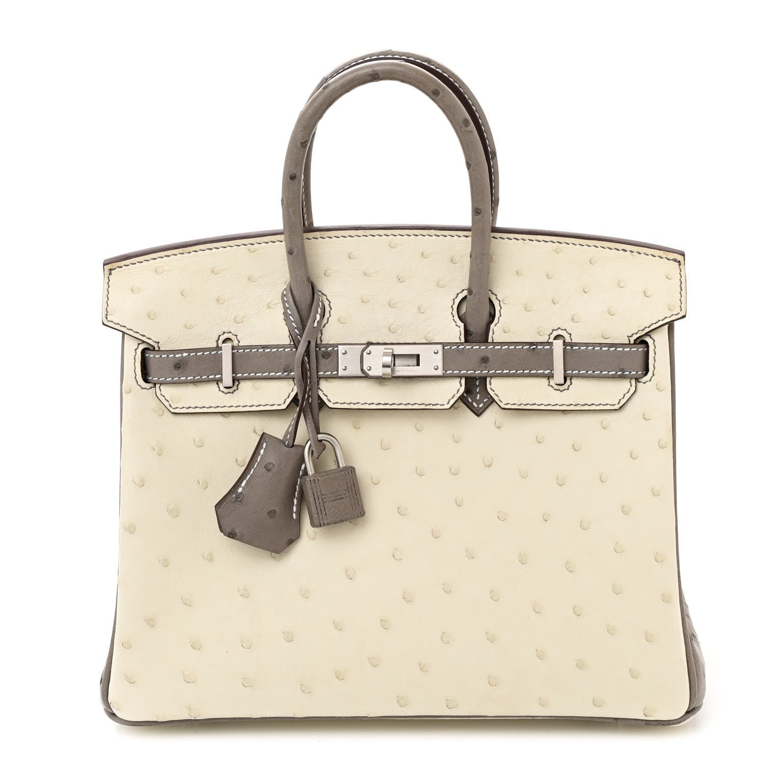 Hermes Ostrich Horseshoe Birkin 25 Beton Gris Asphalte 1 of 12