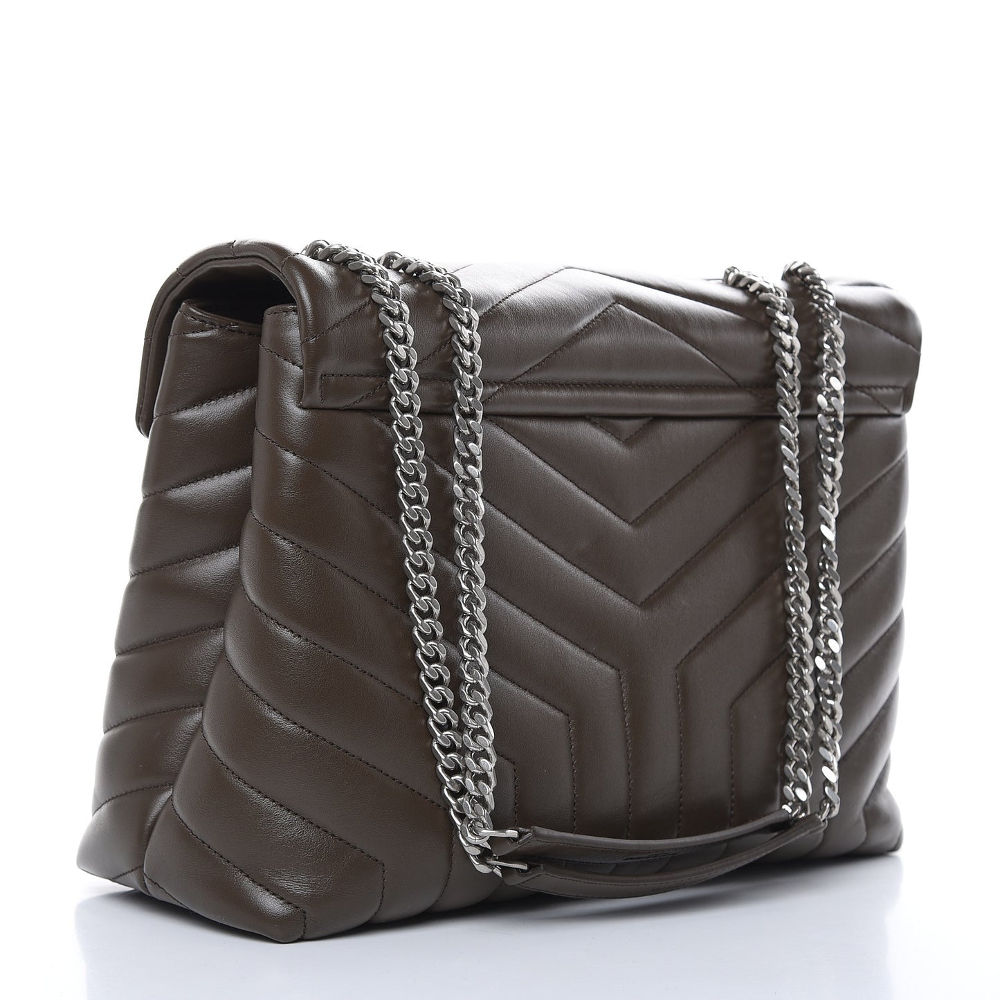 Calfskin Y Quilted Monogram Medium Loulou Chain Satchel Faggio