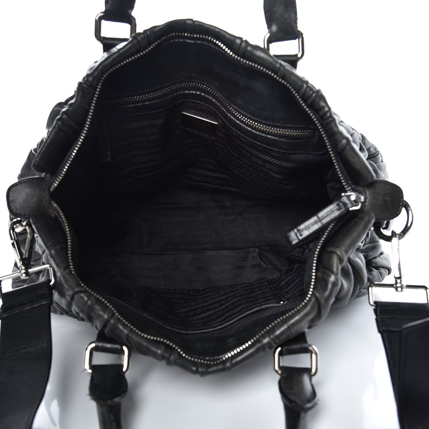 Prada Nappa Gaufre Shopping Satchel Black 10 of 39
