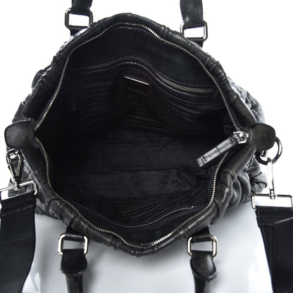 Prada Nappa Gaufre Shopping Satchel Black 10 of 39