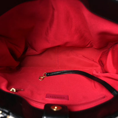 Chanel Shiny Aged Calfskin Shopping Bag Black 4 of 11