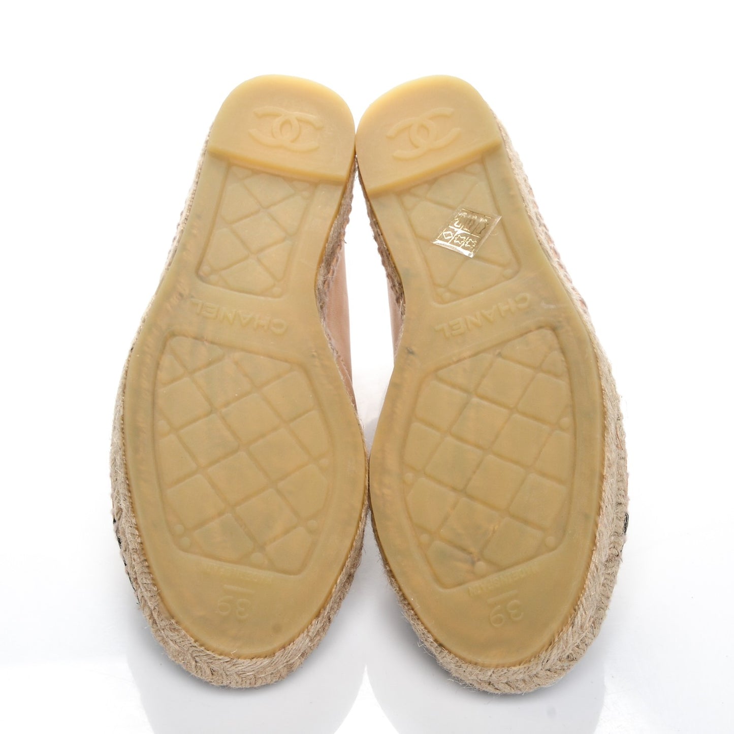 Lambskin CC Espadrilles 39 Beige Black