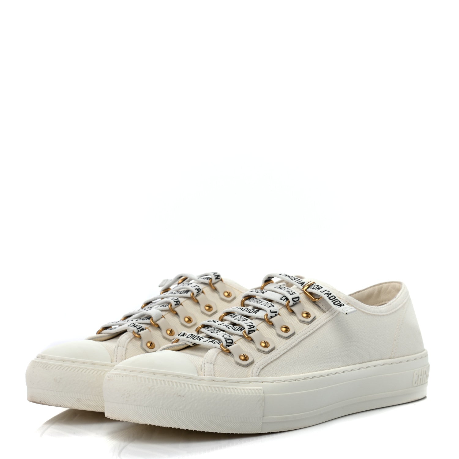 Christian Dior Canvas Walk'n Dior Low Top Sneakers 38 White 3 of 8