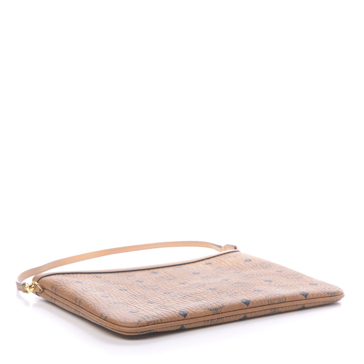 MCM Visetos Liz Shopper Tote Pouch Cognac 4 of 10