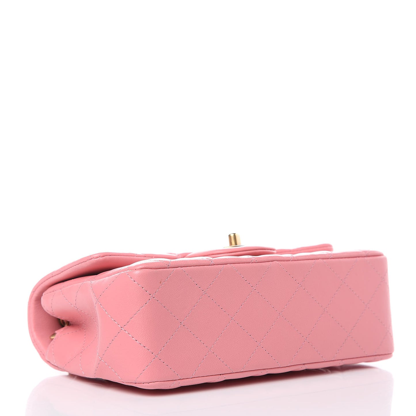 Lambskin Quilted Mini Rectangular Flap Pink