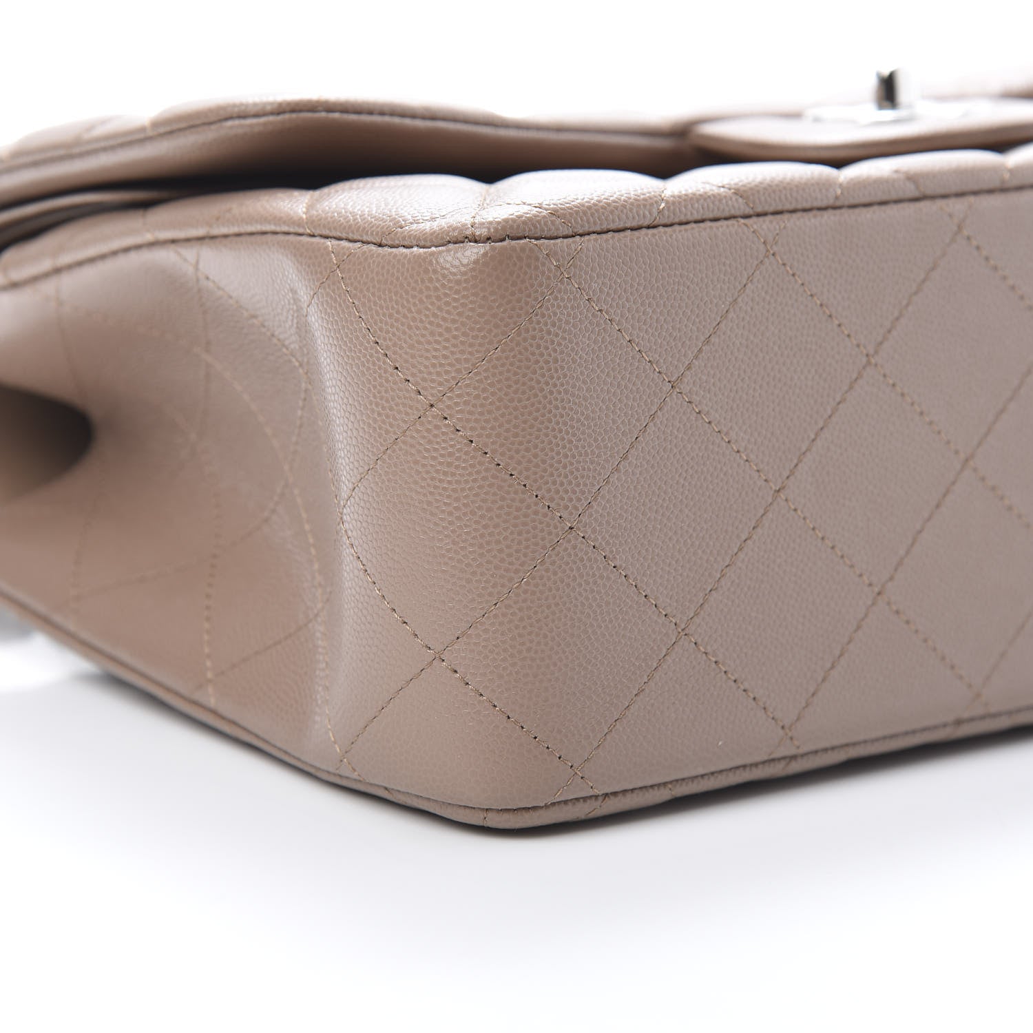 Chanel Caviar Quilted Jumbo Double Flap Dark Beige 9 of 11
