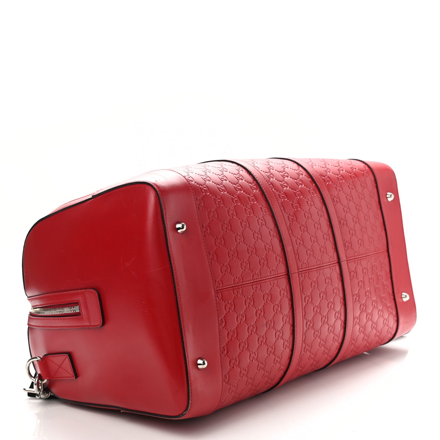Gucci Guccissima Signature Large Duffle Hibiscus Red 4 of 10
