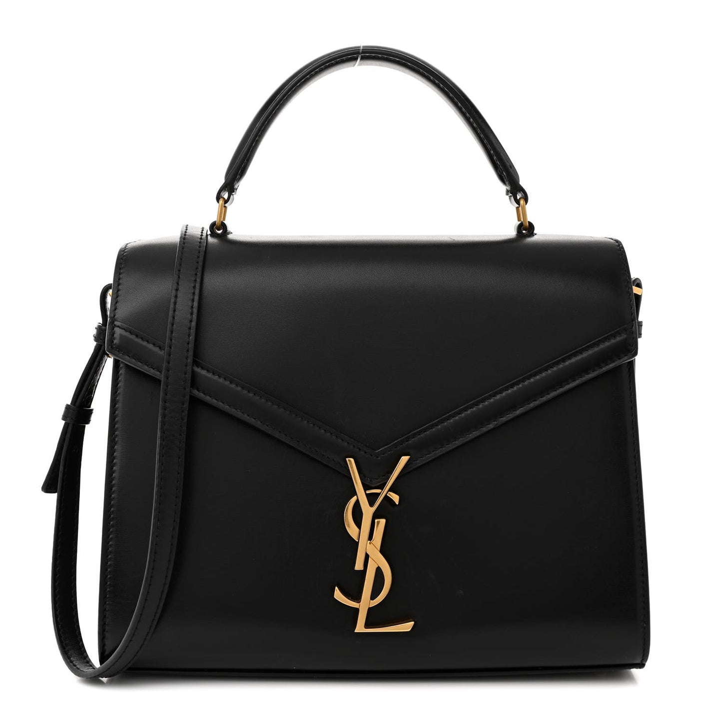Smooth Calfskin Medium Classic Monogram Cassandra Top Handle Black Rouge Legion