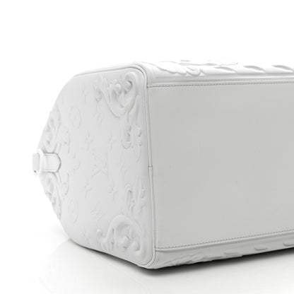 Louis Vuitton Calfskin LV Ornament Keepall 50 Bandouliere  Optic White 7 of 8