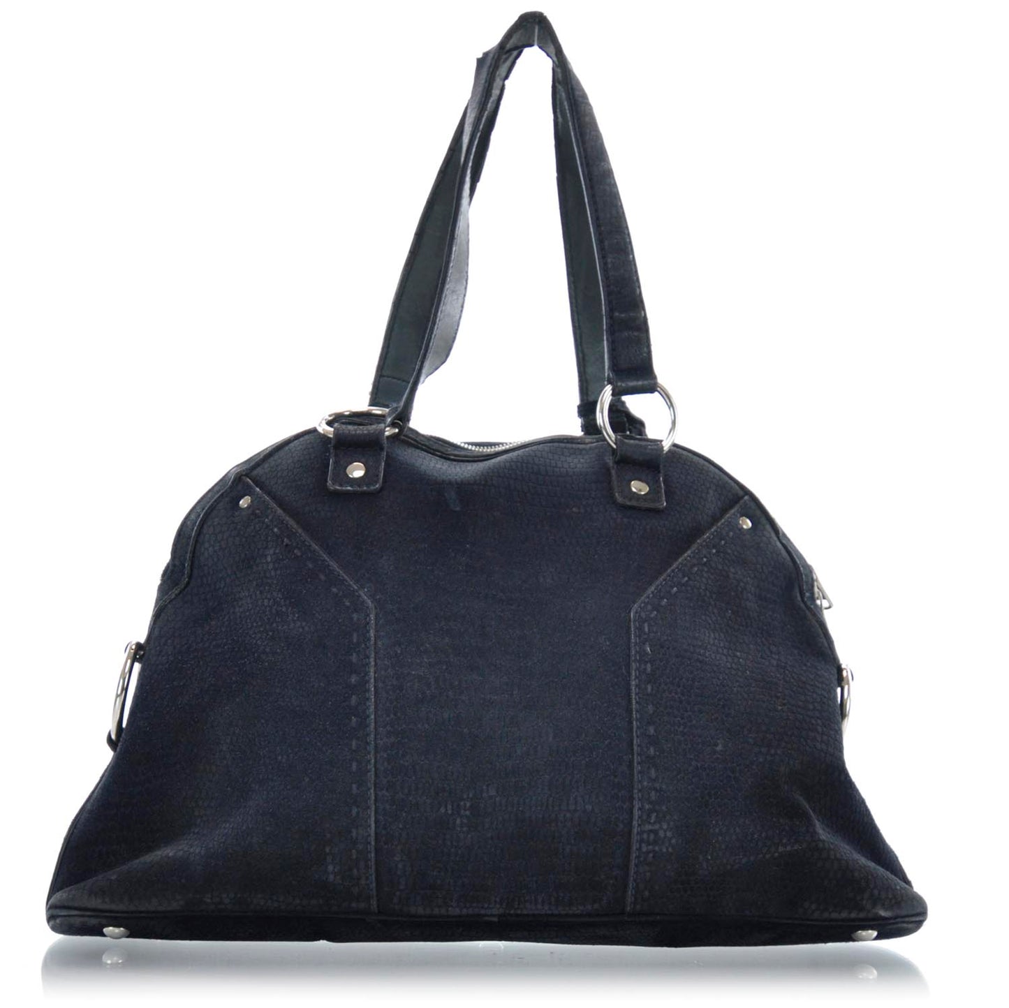 Lizard Embossed Nubuck Large Muse Navy