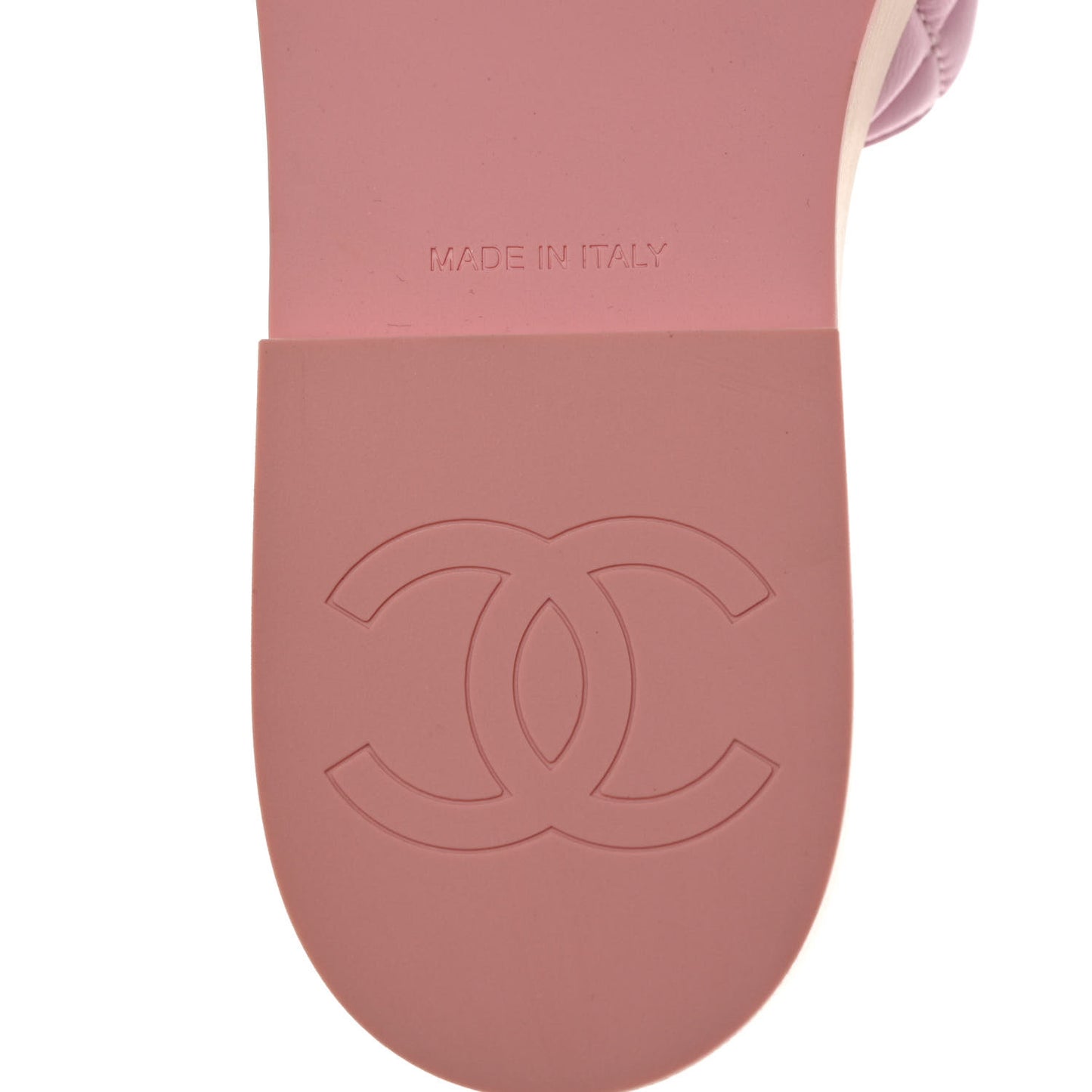 Lambskin Quilted CC Slip On Platform Sandals 40 Pink