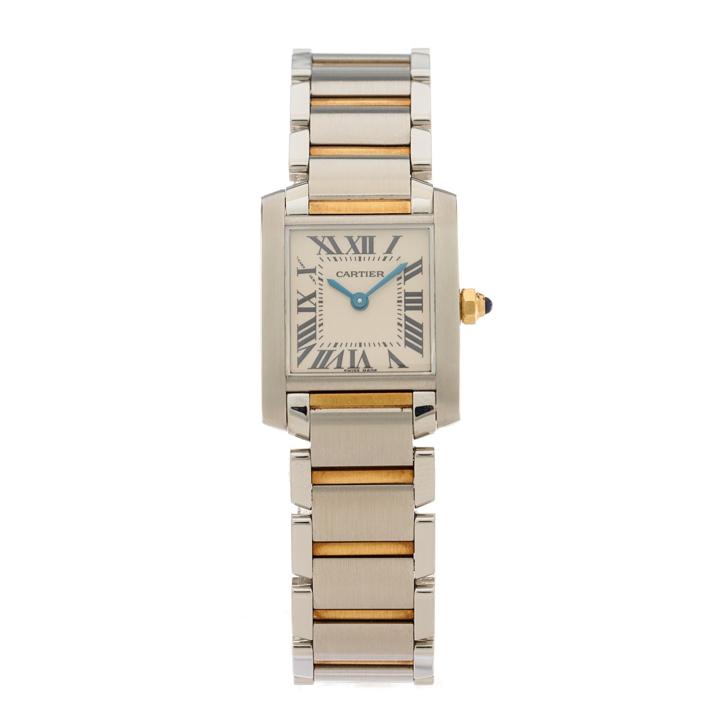 Stainless Steel 18K Yellow Gold 20mm Tank Francaise Quartz Watch