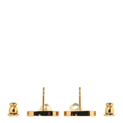 Christian Dior Pearl Petit CD Earrings Gold 3 of 5