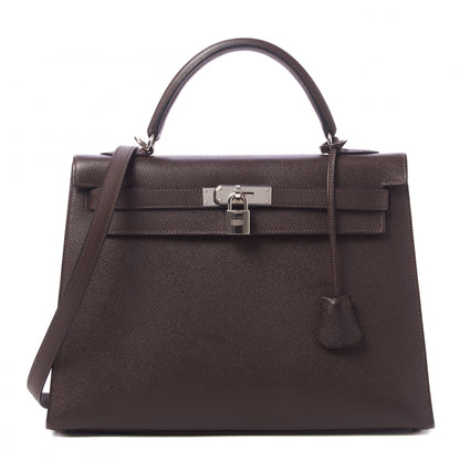 Hermes Epsom Kelly Sellier 32 Chocolate 1 of 33