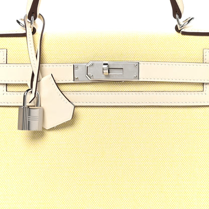 Hermes Toile H Swift Kelly Sellier 28 Nata Jaune Citron 8 of 10