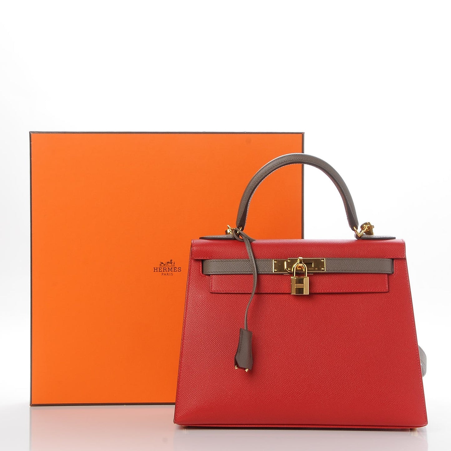 Epsom Horseshoe Kelly Sellier 28 Rouge Casaque Etain