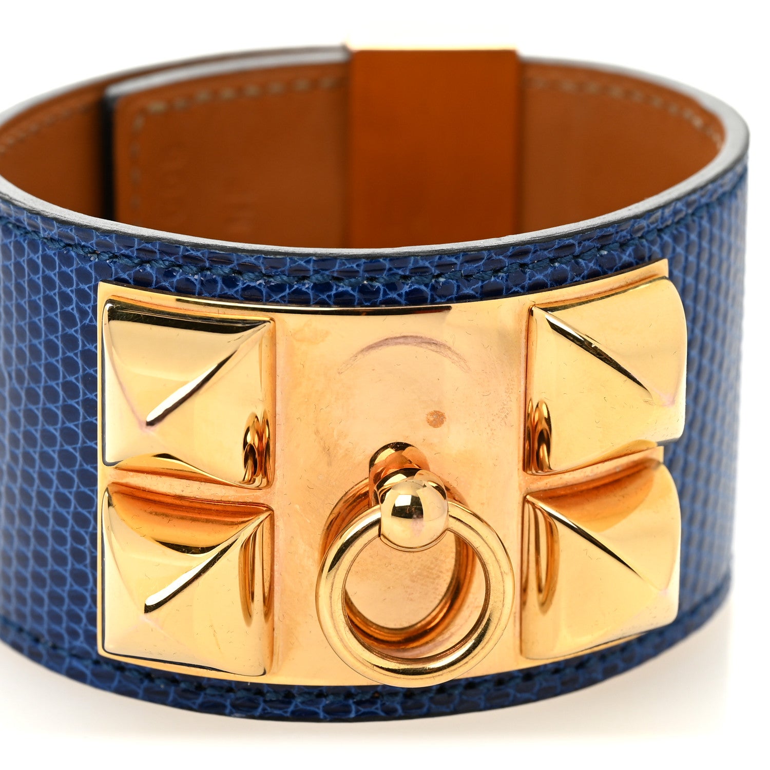 Hermes Lizard Collier De Chien CDC Bracelet T2 Bleu Saphir 6 of 6
