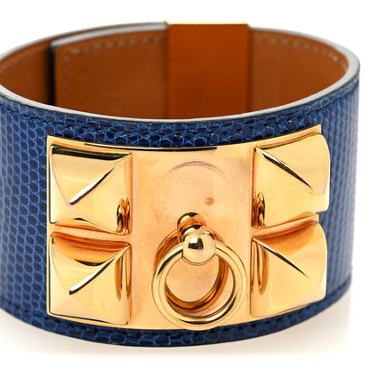 Hermes Lizard Collier De Chien CDC Bracelet T2 Bleu Saphir 6 of 6