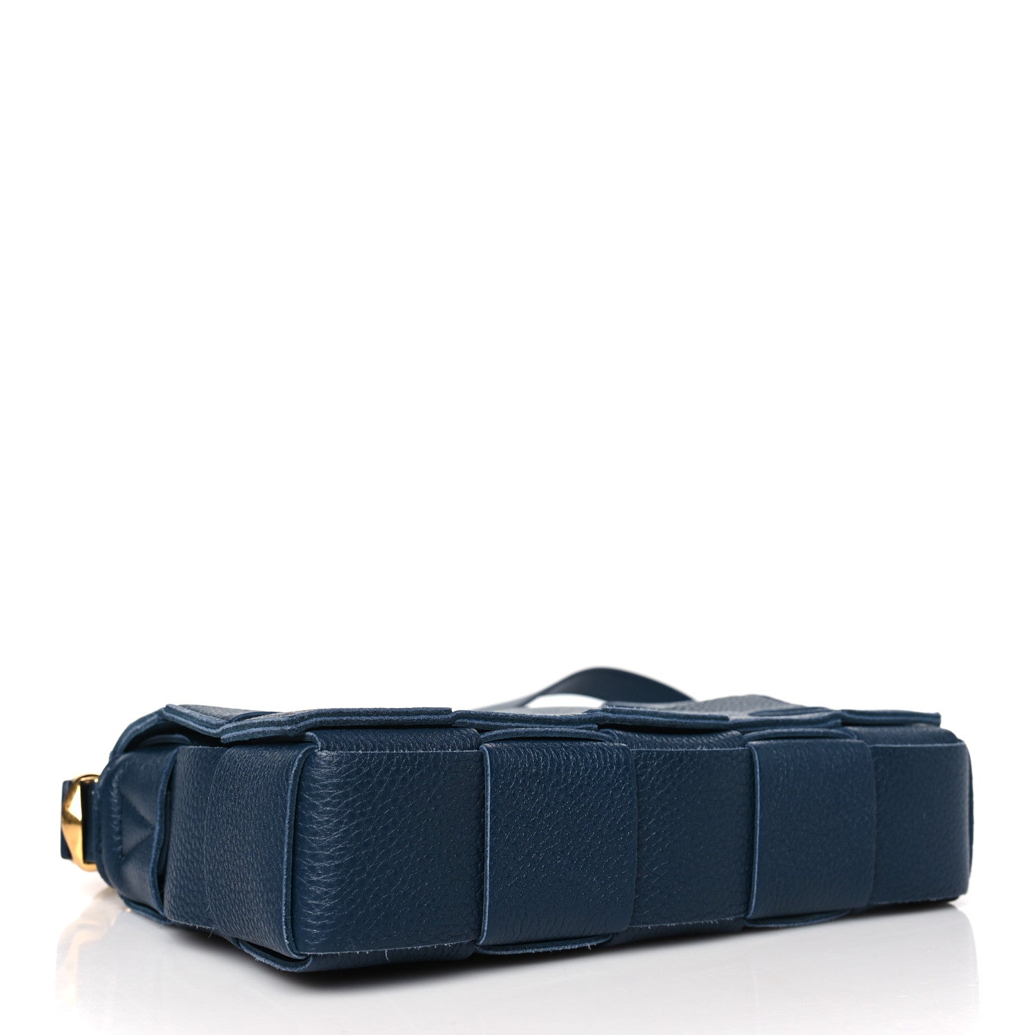 Bottega Veneta Grained Calfskin Maxi Intrecciato Cassette Crossbody Bag Deep Blue 4 of 11