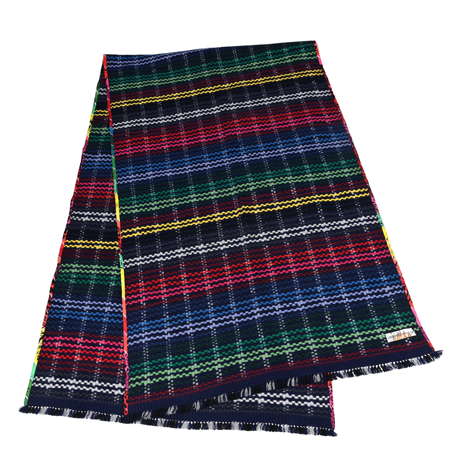 Hermes Cashmere Madras Pixel Stole 2 of 4