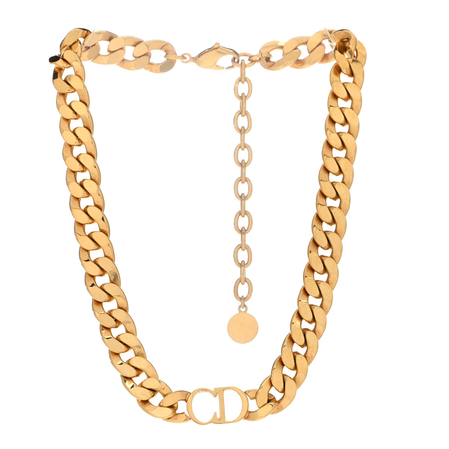 Metal CD Choker Necklace Gold