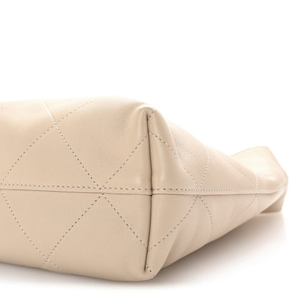 Chanel Shiny Lambskin Quilted Small Hobo Beige 10 of 11