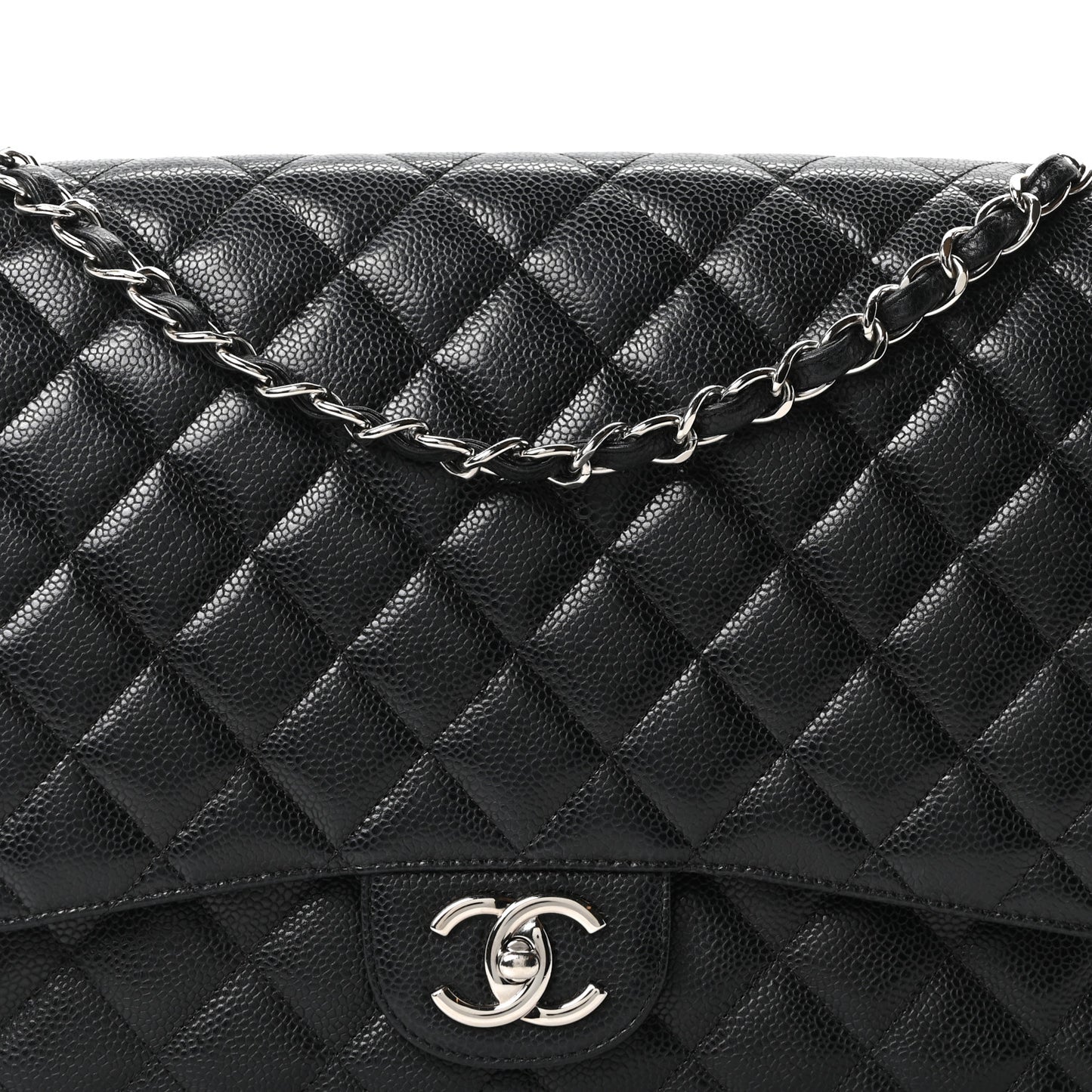 Caviar Quilted Maxi Double Flap Black