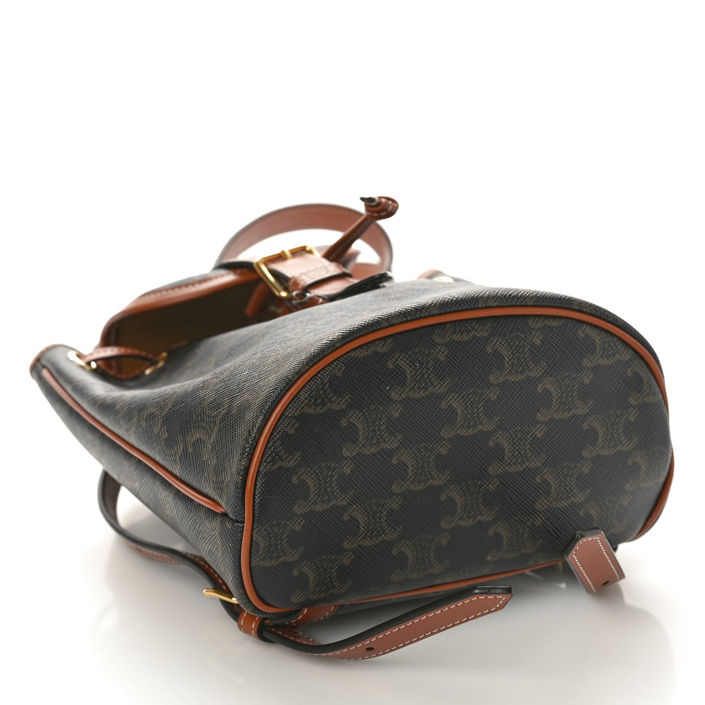 Triomphe Canvas Calfskin Mini Folco Backpack Tan