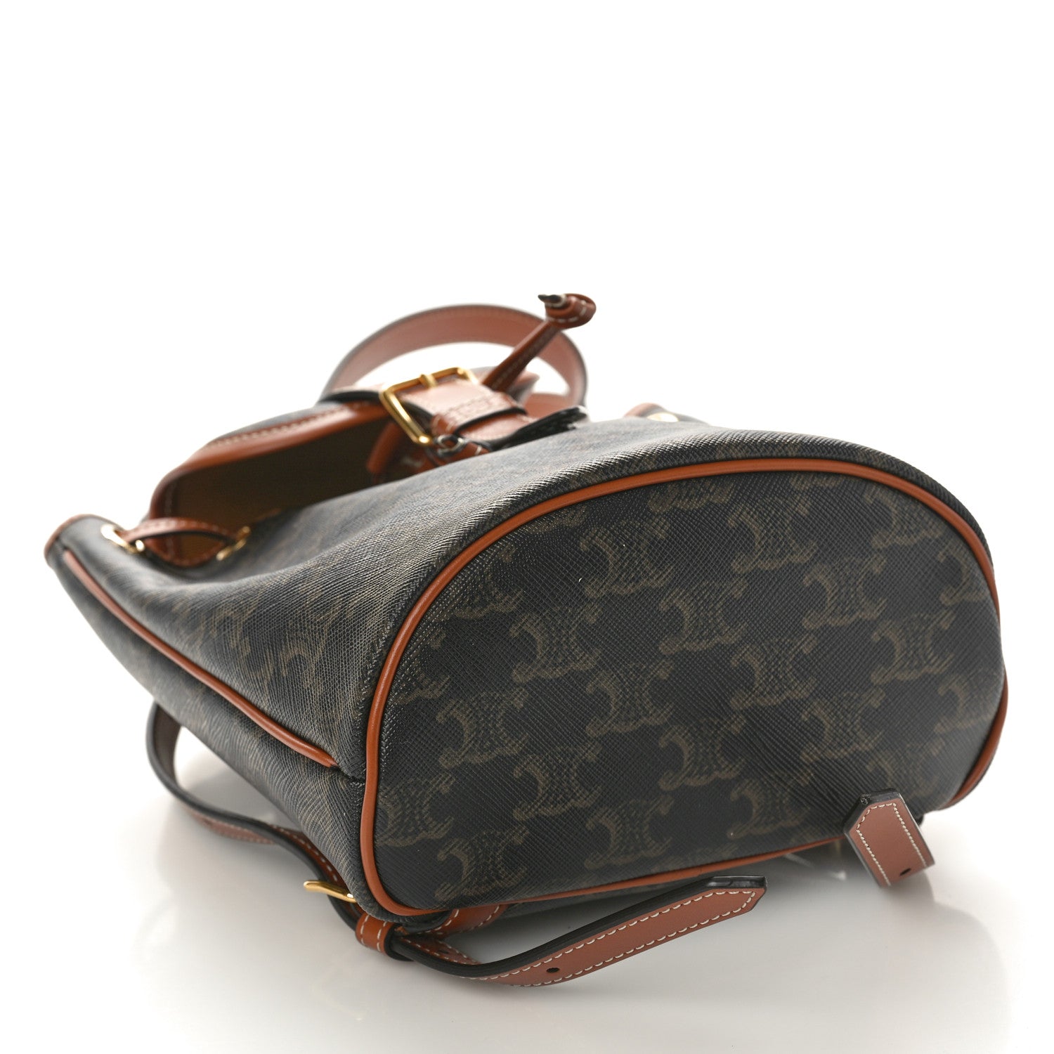 Celine Triomphe Canvas Calfskin Mini Folco Backpack Tan 4 of 9