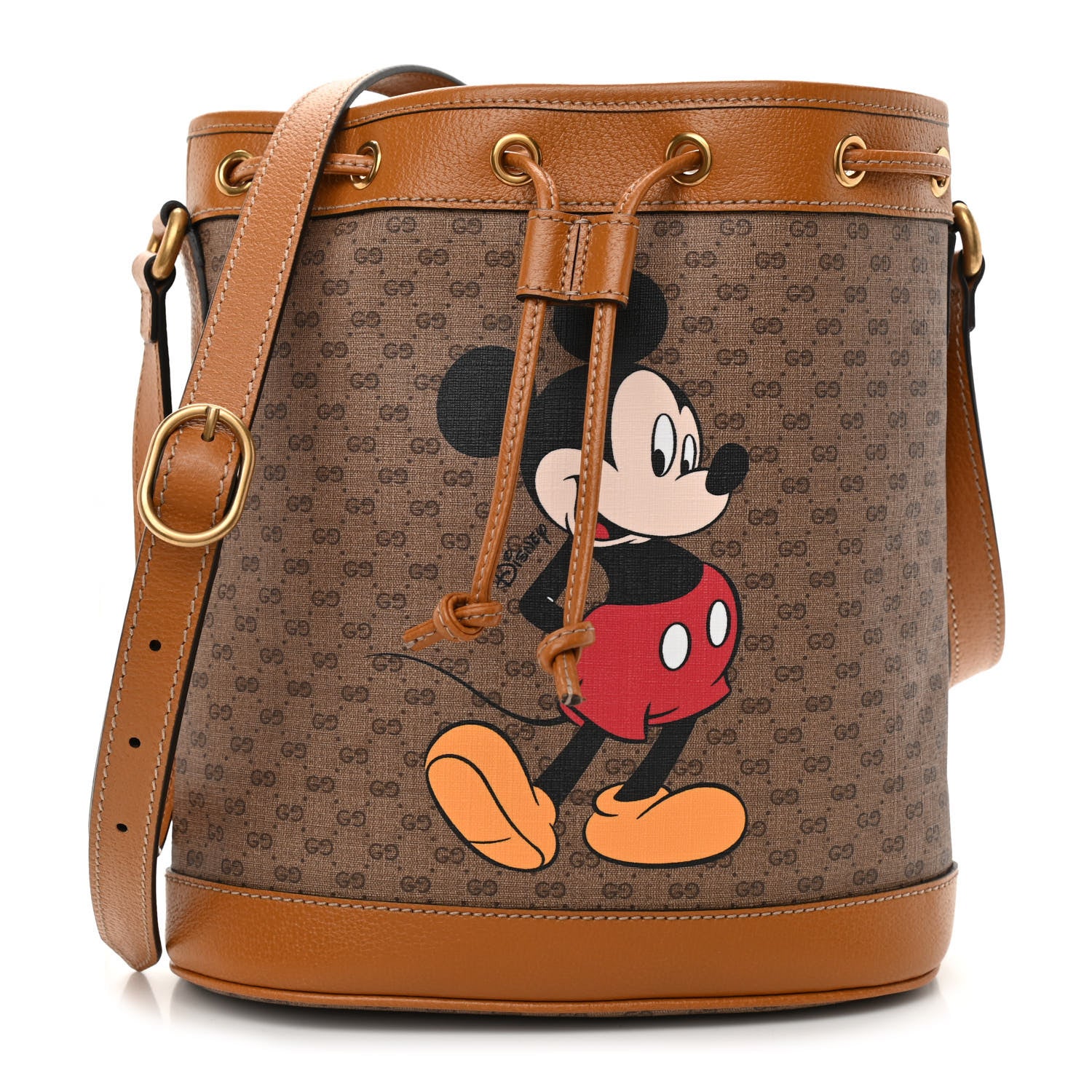 Gucci X DISNEY Mini Vintage GG Supreme Monogram Bucket Bag Beige Vintage Sun Oil 1 of 8