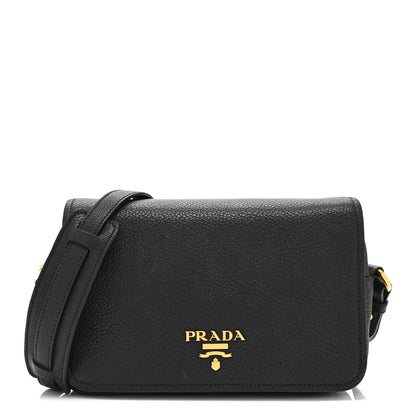 Prada Vitello Phenix Crossbody Bag Black 1 of 10