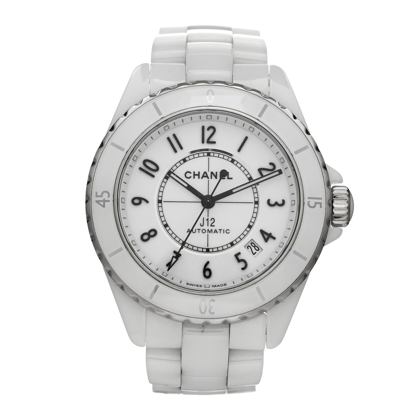 Stainless Steel Ceramic 38mm J12 Automatic Watch White