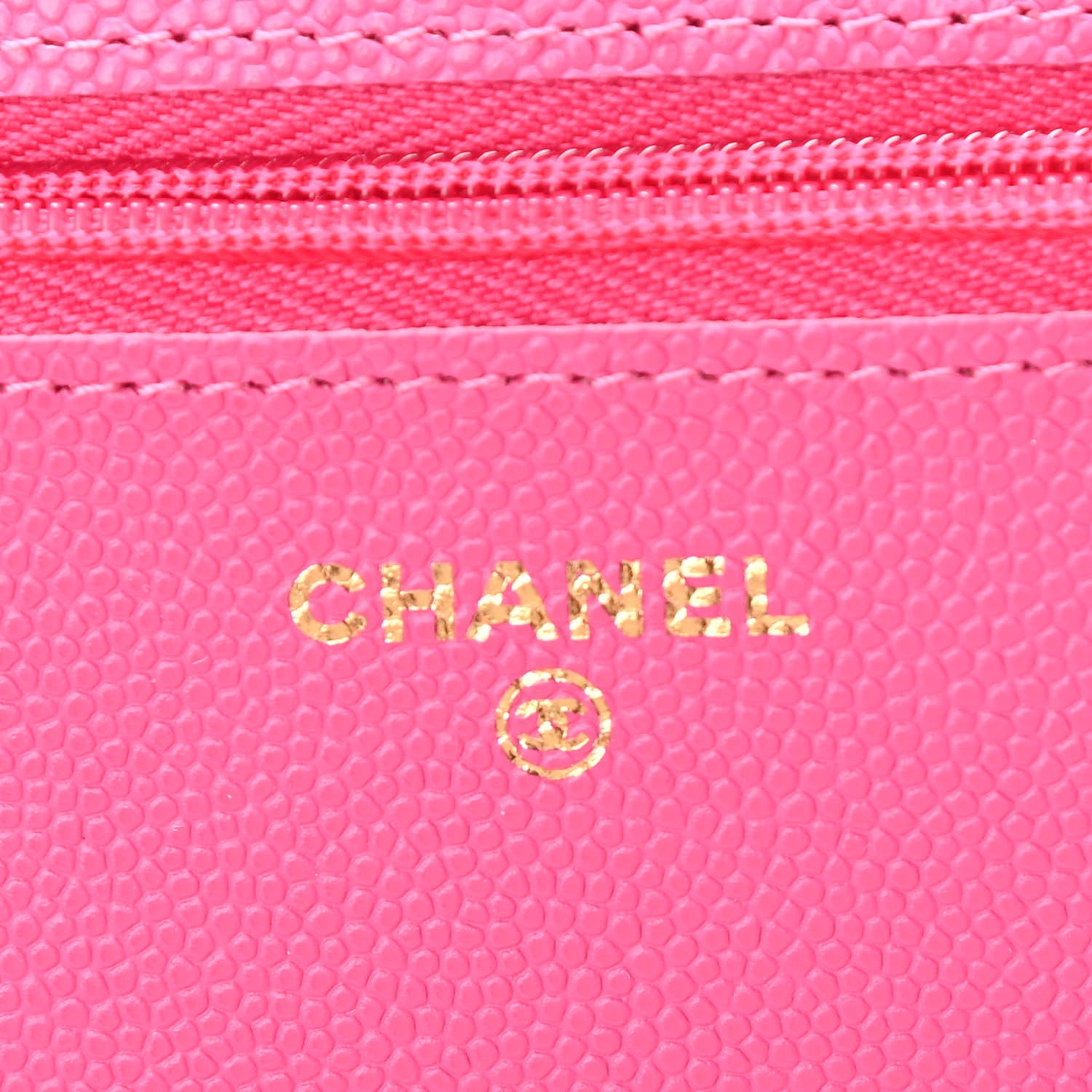 Chanel Caviar Quilted Wallet on Chain WOC Dark Pink 5 of 11