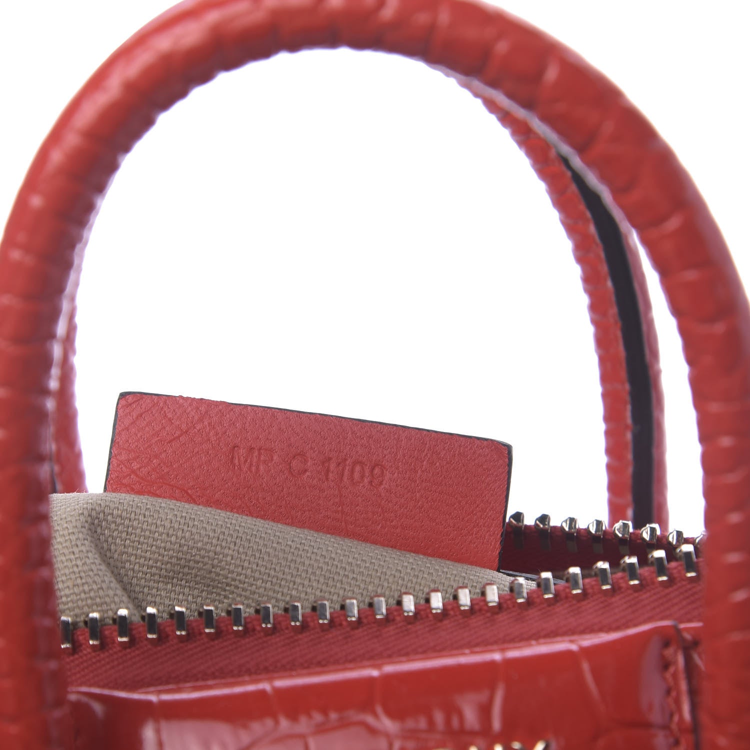 Givenchy Calfskin Crocodile Embossed Mini Antigona Red 8 of 11