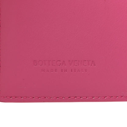 Bottega Veneta Metallic Patent Calfskin Intrecciato Zip Card Holder Pink 7 of 11