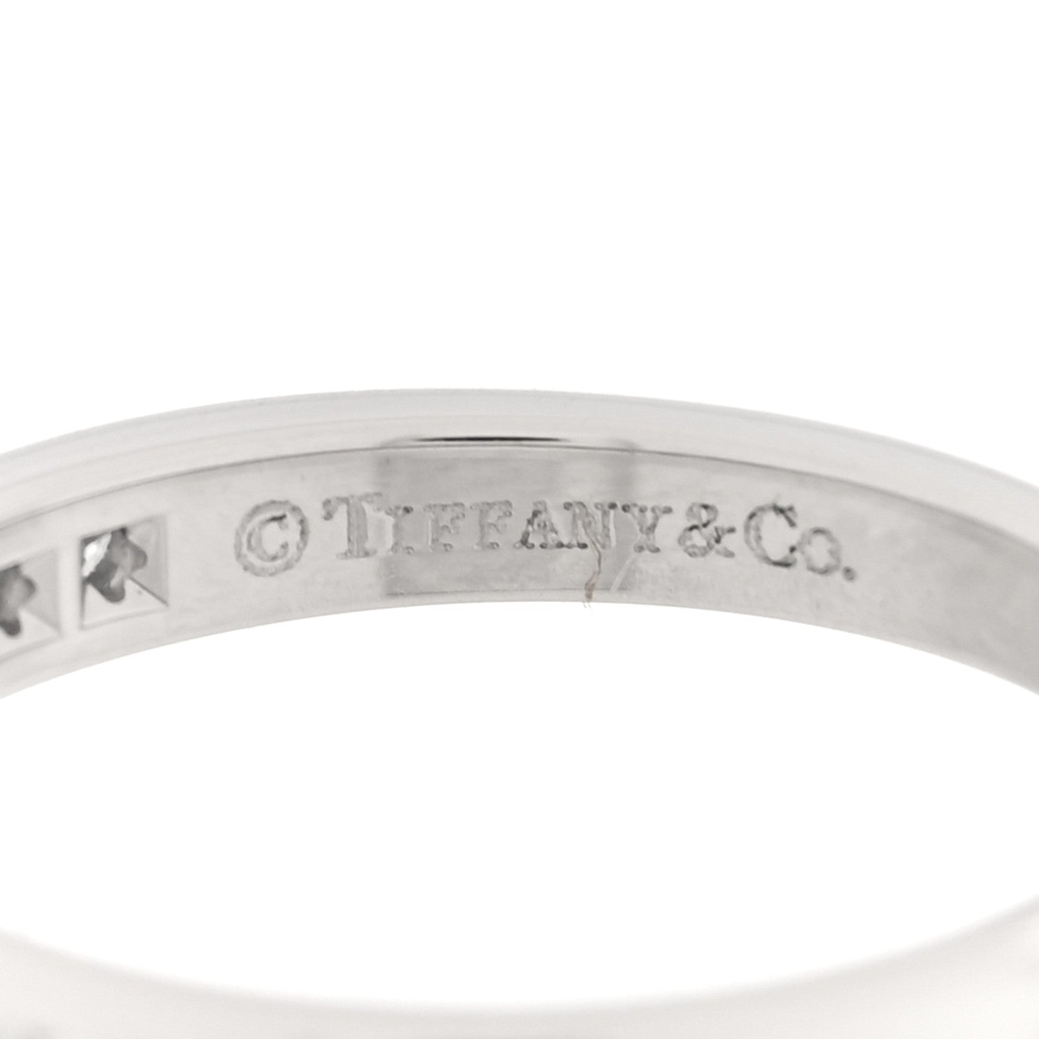 Tiffany Platinum Diamond 2.5mm Half Circle Wedding Band Ring 49 5 4 of 4
