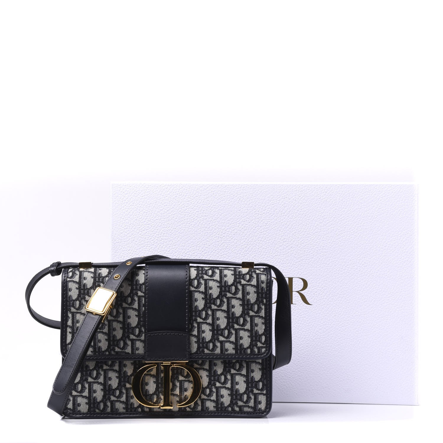 Christian Dior Oblique 30 Montaigne Flap Bag Blue 10 of 11